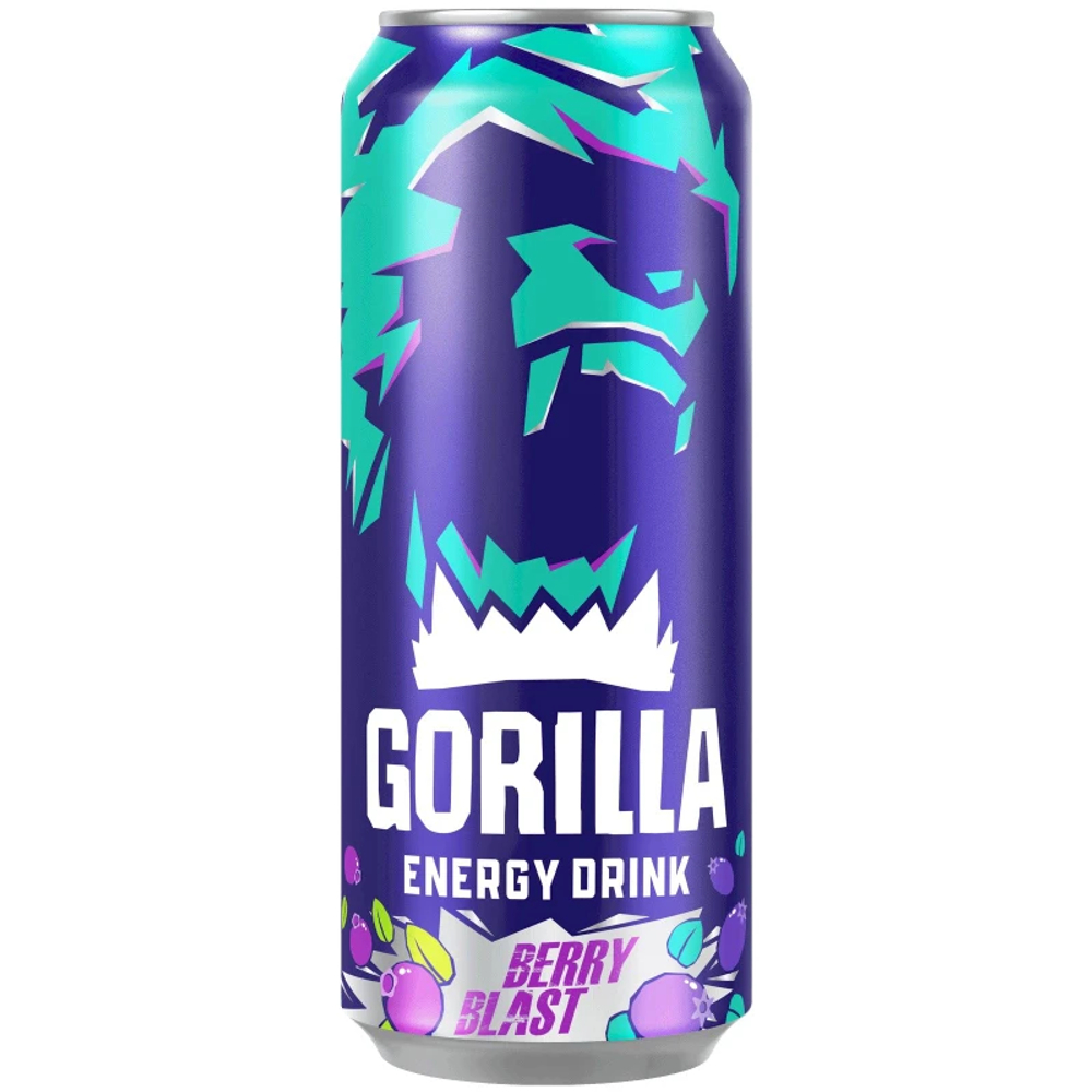 Напиток б/а энергетический газированный Gorilla Berry Blast, 450мл