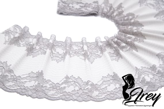 03-102 ОПТ Кружево эластичное 19 см, серый 166