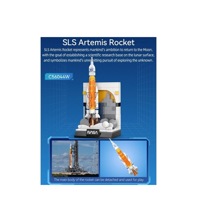 Конструктор CaDA NASA сверхтяжелая ракета-носитель SLS Artemis Rocket (197 деталей)