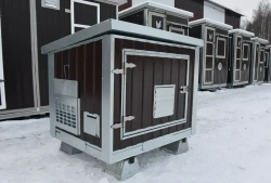 Контейнер для генератора шумопоглощающий T-Blok "Энерго" с теплым полом, терморегулятором, с вентилятором 570 м3/ч коричневый. Кожух для генератора