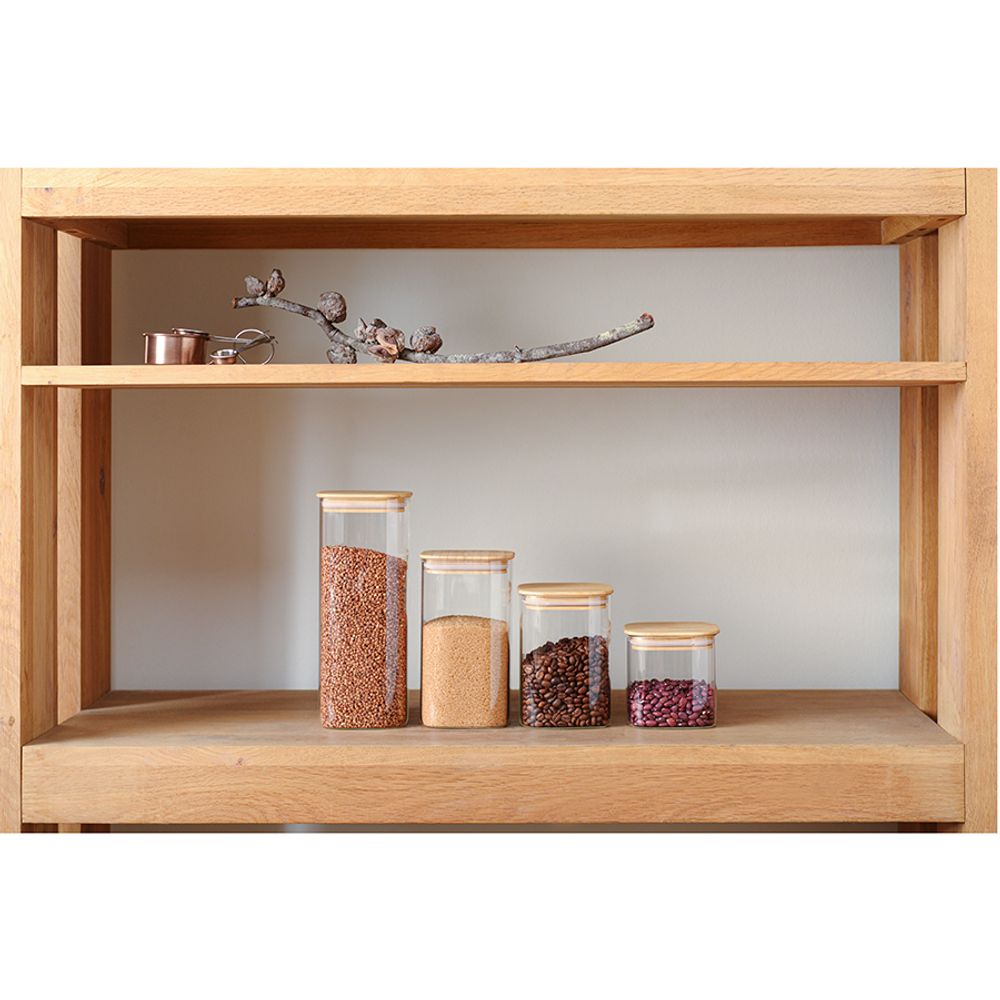 Банка для хранения Smart Solutions с крышкой из бамбука, 1400 мл