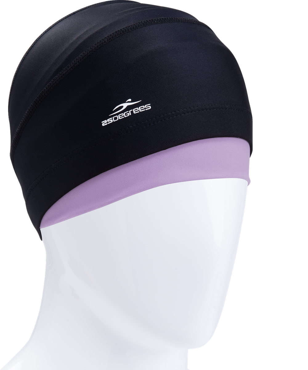 Шапочка для плавания Duplo Black/Lilac, полиамид, для длинных волос