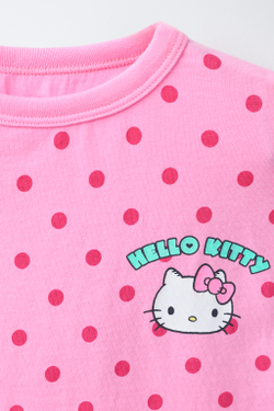 ZARA ФУТБОЛКА В ГОРОШЕК И СЕРФИНГ HELLO KITTY ©, РОЗОВЫЙ