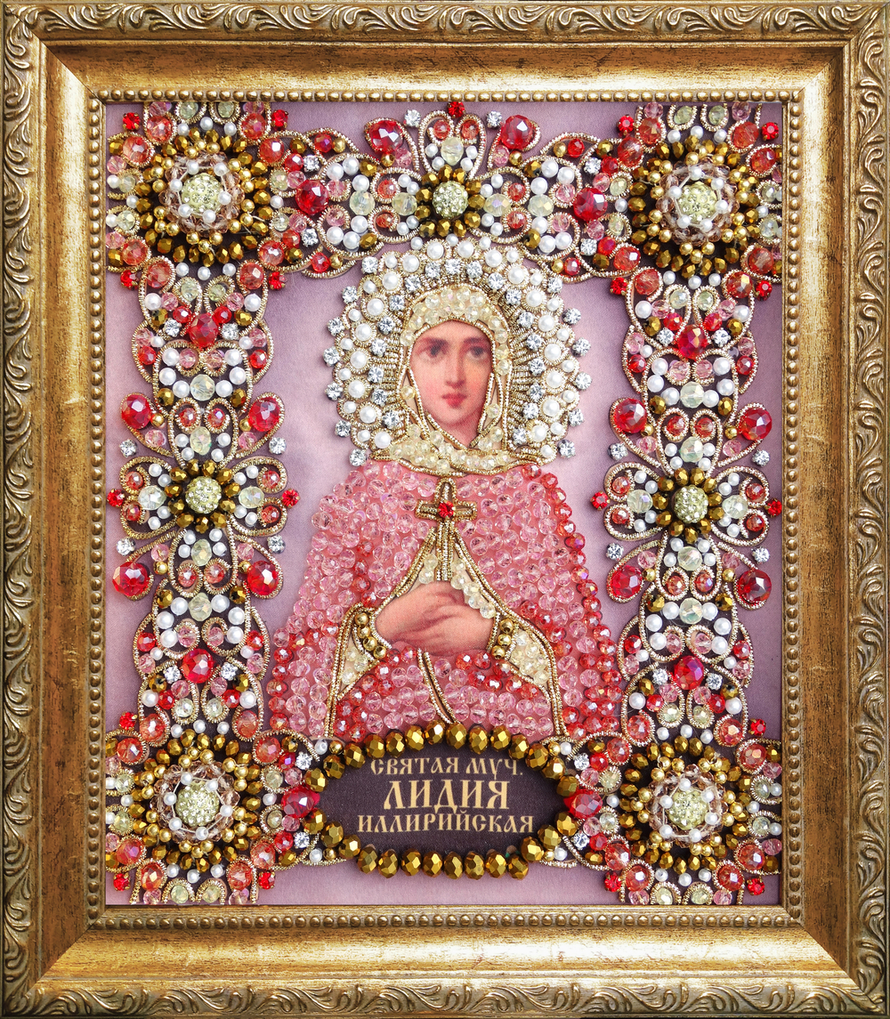 Принт-Ии68 Ткань с нанесенной авторской схемой Святая Лидия