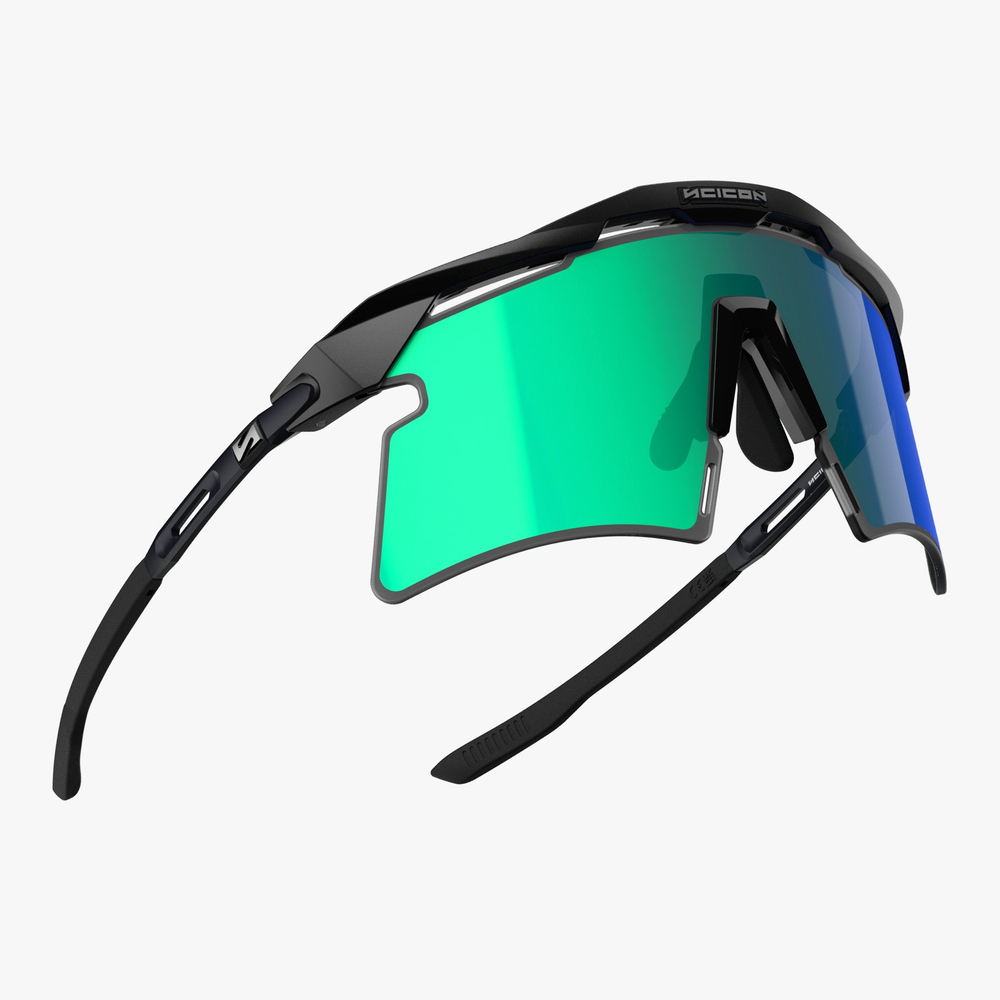 Спортивные очки c диоптриями Scicon Aeroshade 2.0 Titanium Sunglasses Black Matt Multi Mirror Blue/Green + Pink