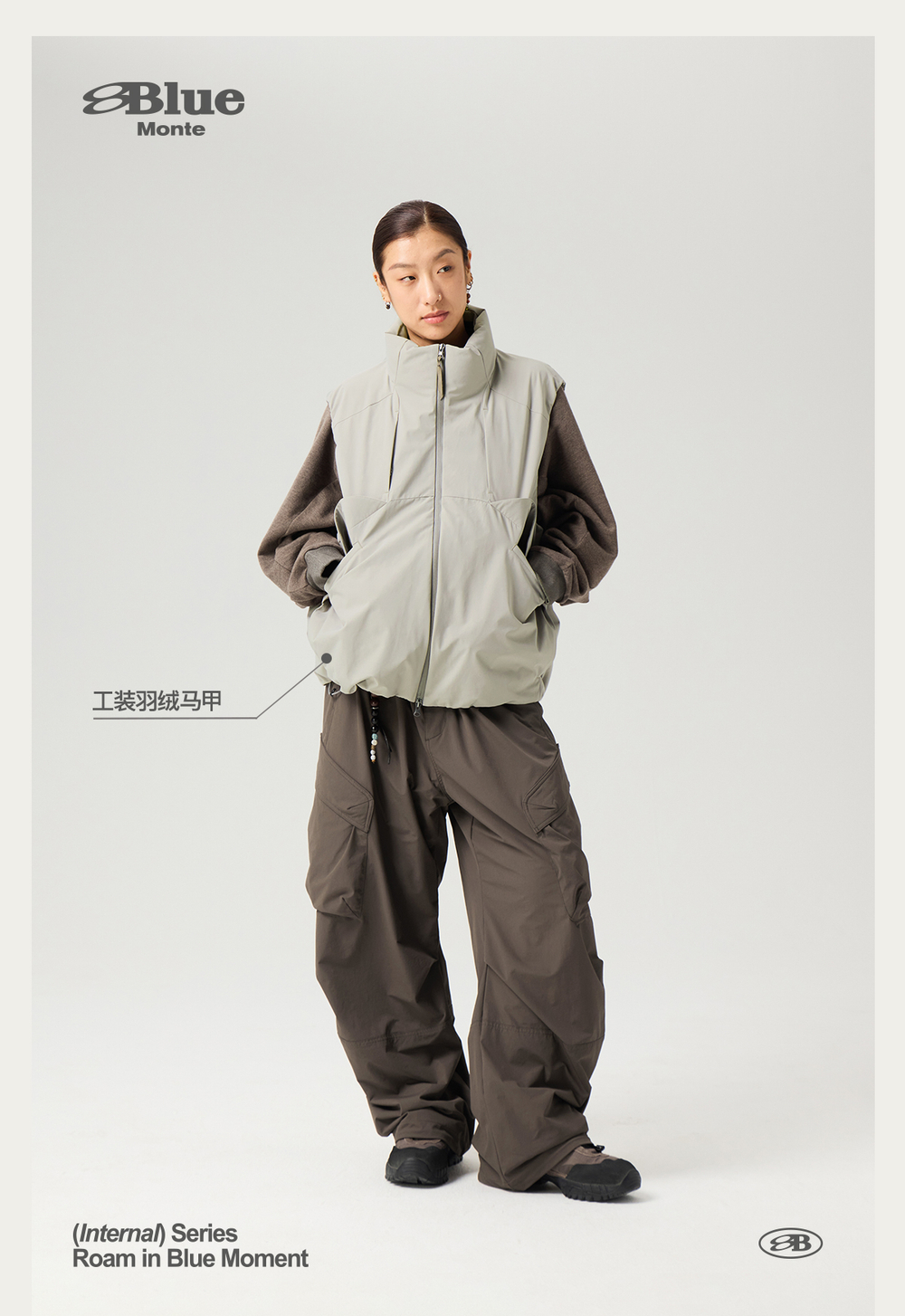 Брюки Nothomme Blue Plaid Fleece-Lined Wide-Leg Cargo Pants