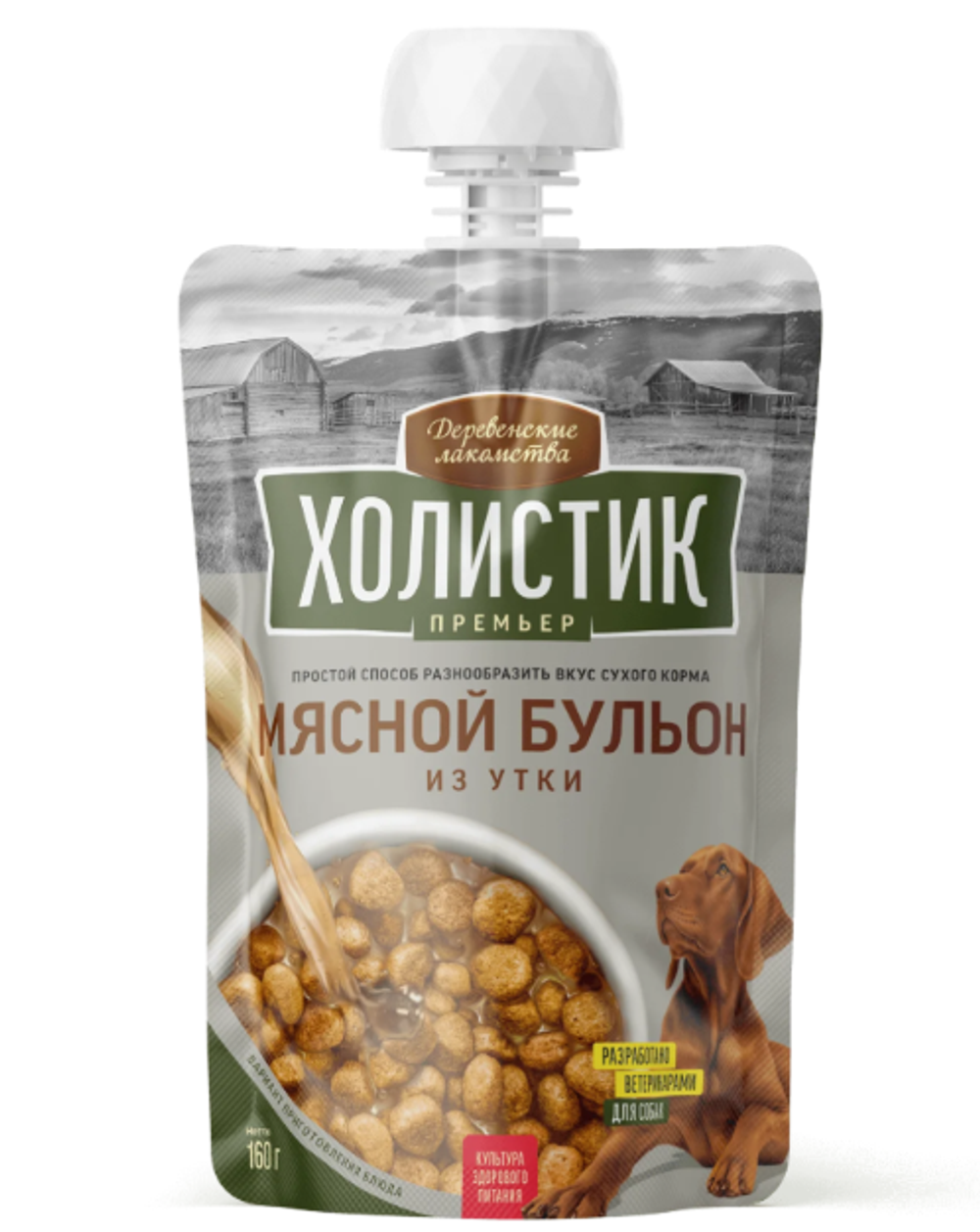 Деревенские Лакомства Холистик Премьер для собак «Мясной бульон из Утки», 160гр