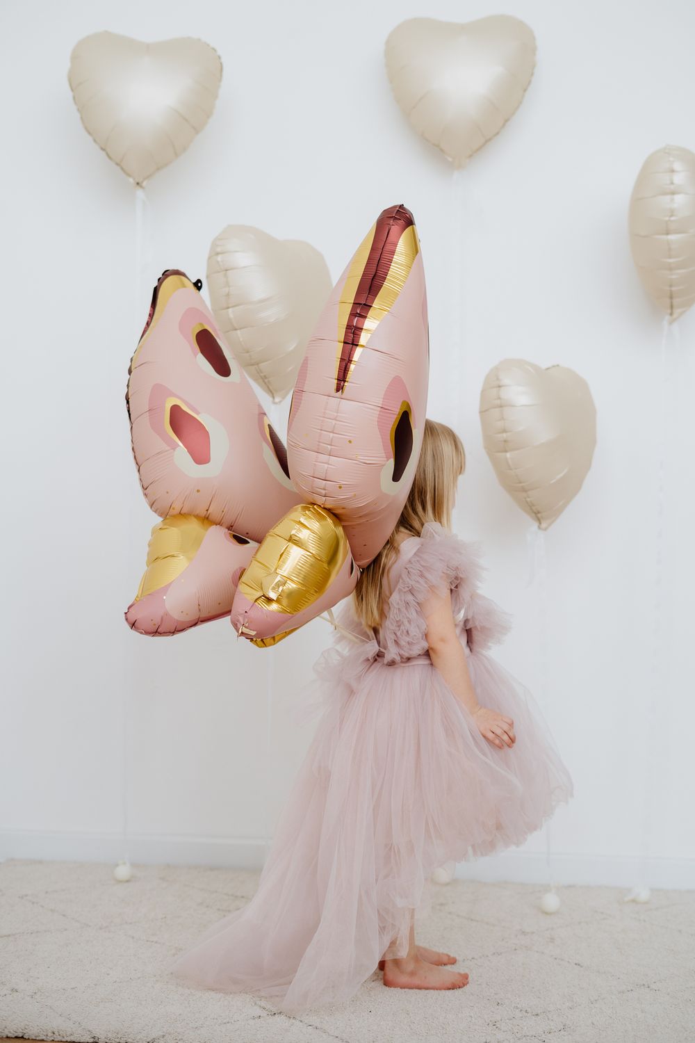 Шар 3D (45''/114 см) фигура Бабочка Карнавальные крылья Розовый (БГ-40)  Изображение2