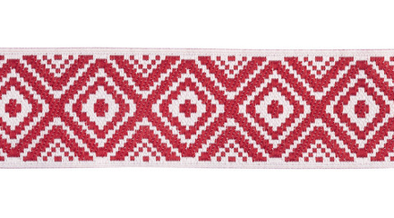 Лента жаккардовая  35 мм  "Gamma" цв.красный/белый  DBTRJ-97
