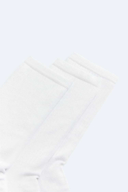 ZARA НАБОР ИЗ ТРЕХ ПАР НОСКОВ В РУБЧИК, БЕЛЫЙ