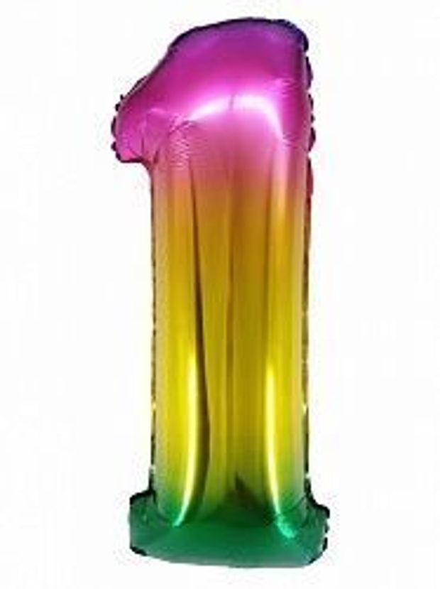 Шар 86 см "Цифра 1" Радуга (БГ-50)