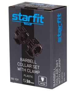 Замки с фиксатором для грифа BB-109, d=26 мм, пластиковые, черный, 2 шт.