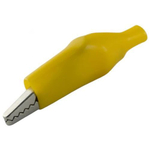 Зажим крокодил для проводов изолированный 27мм (Желтый) - 10шт