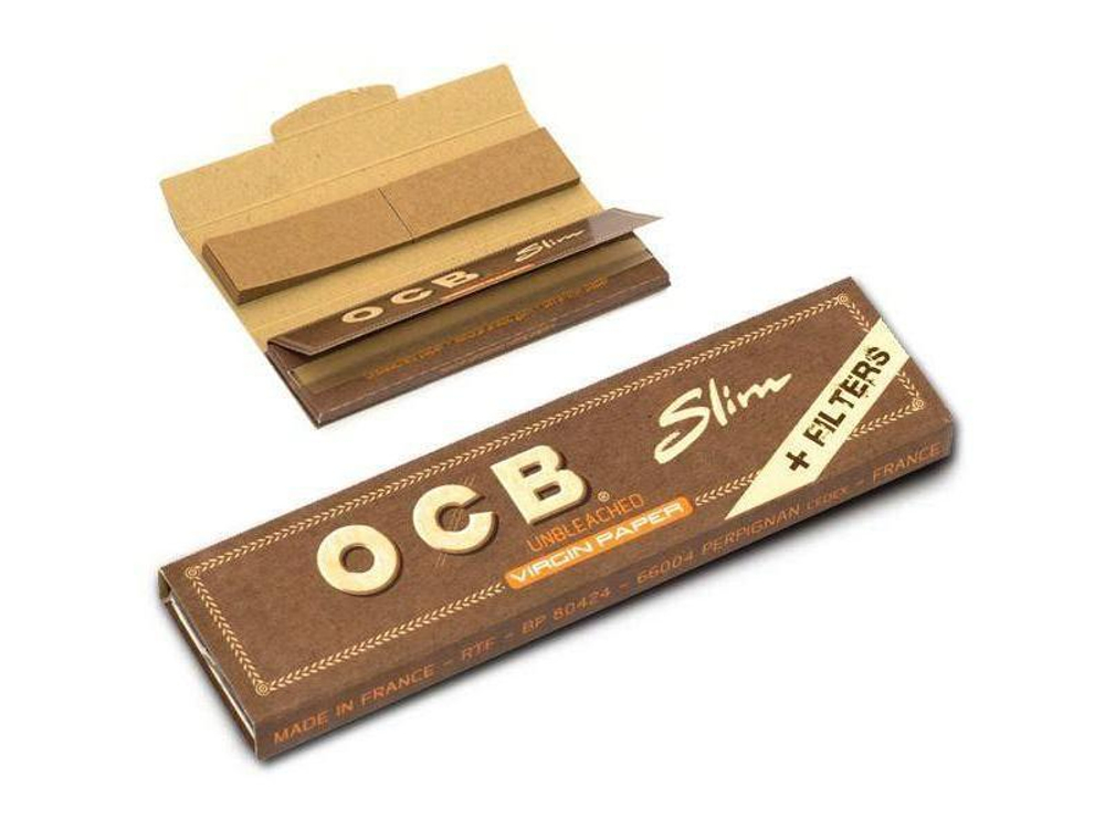 Бумага сигаретная OCB Slim Unbleached/фильтры Braun (32)