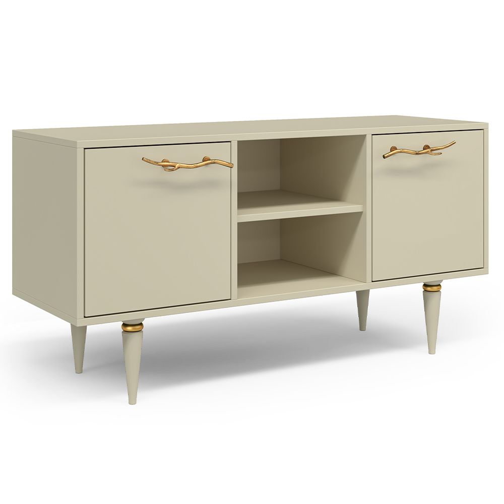 Тумба под ТВ Арт Колор matte 117см Классик Голд Серый шелк матовый