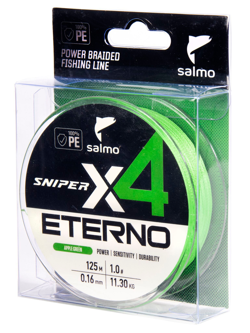 Шнур плетёный Salmo Sniper х4 ETERNO BRAID Apple Green 125/016