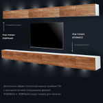 Тумба под телевизор лофт, тумба навесная Нью-Йорк с фасадами из дуба