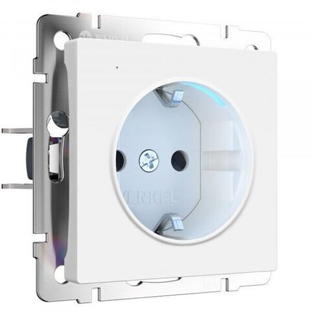 Розетка с подсветкой (белый матовый)