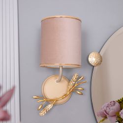 Бра настенный светильник Oliva Branch (Олива Бранч) правое Айвори Мраморное золото с абажуром Айвори