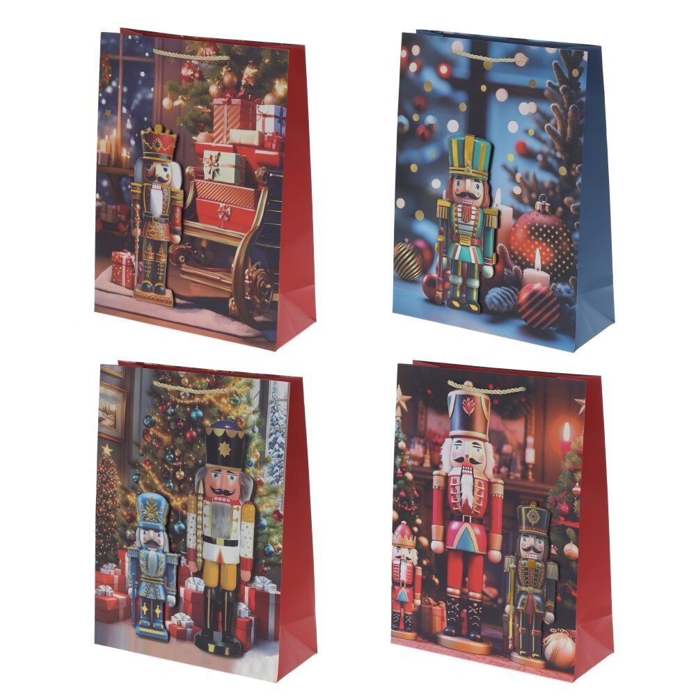 GAEM Пакет подарочный (бумага 210г/м2, блок 12шт), L30 W12 H40 см, 4в.