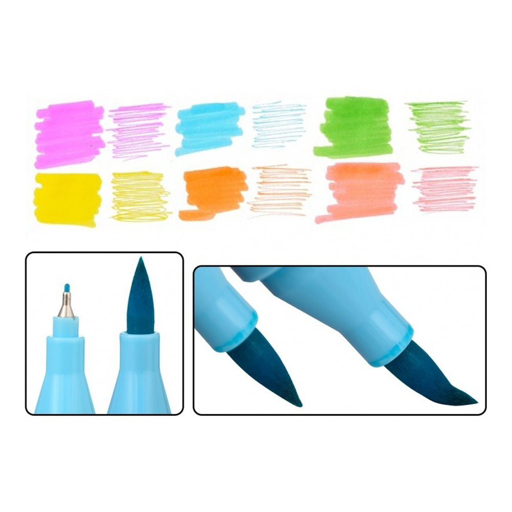 Маркер текстовыделитель, двусторонний, Basir, 6 цветов