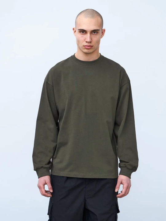 Лонгслив оверсайз (хаки) 230 г