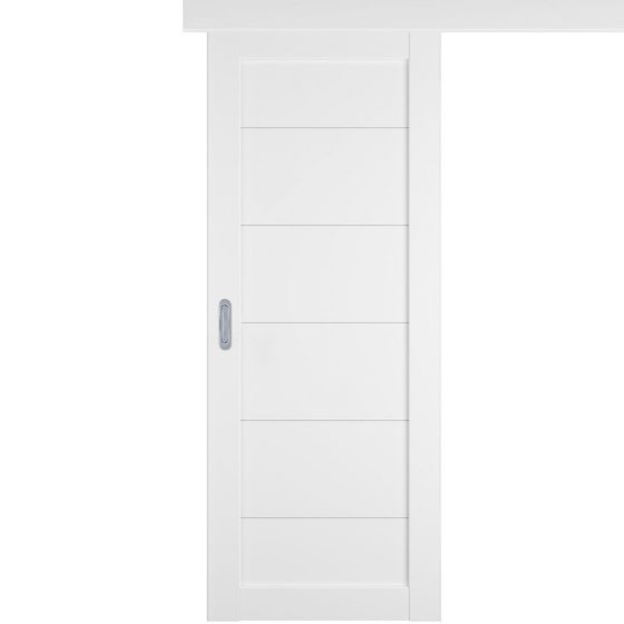 Купить Раздвижная одностворчатая дверь купе  Emalex 32 Ice глухая с внутренней стороны