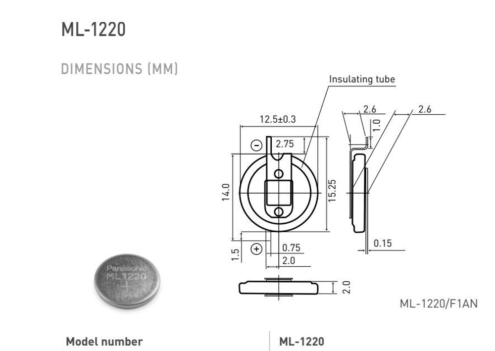 Аккумулятор ML1220/F1AN Panasonic