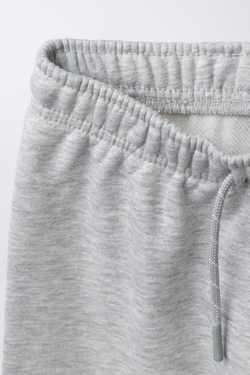 ZARA БРЮКИ WIDE LEG ИЗ МЯГКОЙ ТКАНИ, СЕРЫЙ МЕЛАНЖ