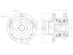 Ступица задняя (без ABS) UNIO HUB-20297