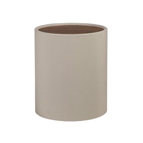 Приставной столик 2165 из орехового дерева и песочной экокожи