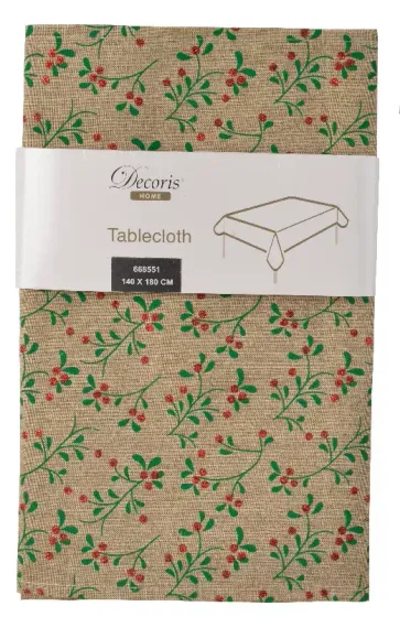 Новогодняя скатерть Лесная ягодка,140х180 см., Kaemingk (668551/1)