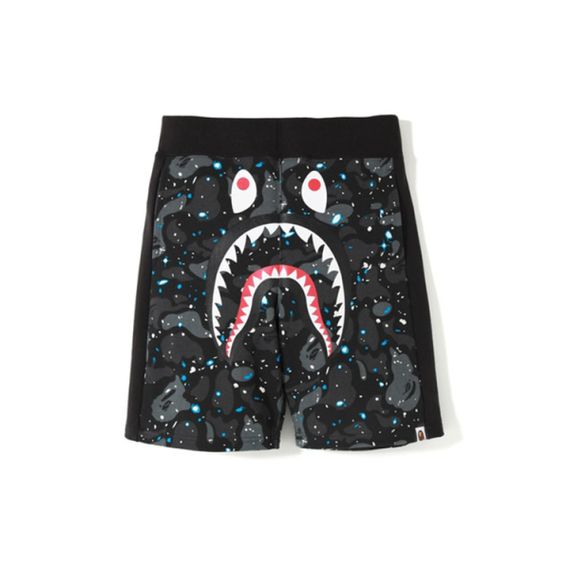 A BATHING APE Space Camo Shark Sweat Shorts