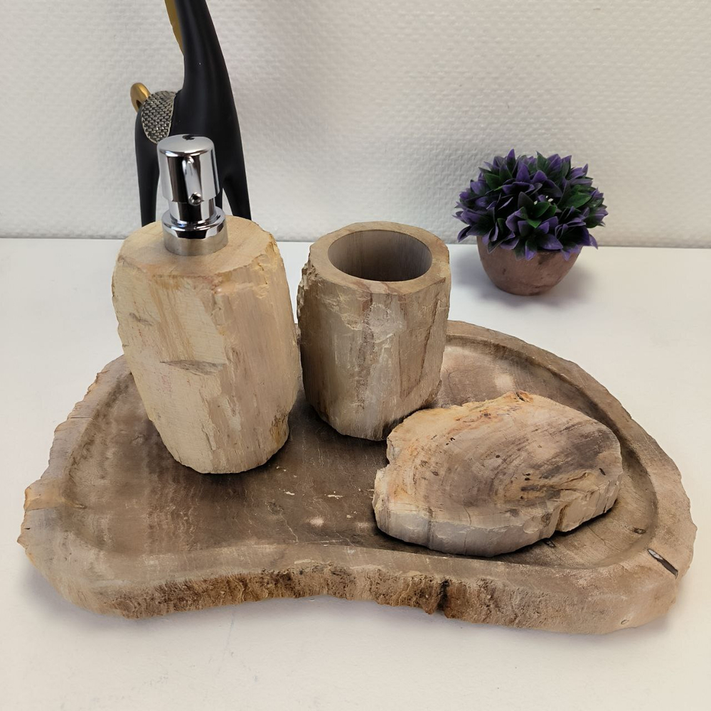 Набор из окаменелого дерева 4 предм Fossil Set NF-63068 поднос 27см*38см
