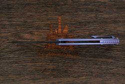 Нож складной QSP Woodpecker, клинок 94мм, сталь M390, рукоять титан синий