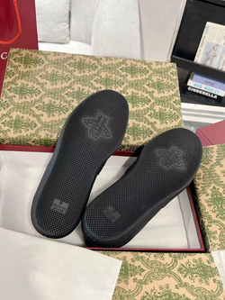 Мужские кроссовки Gucci G75 из кожи черного цвета