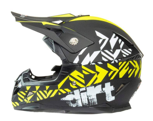 Шлем мото кроссовый HIZER 211 №2 (S) black/green (подростковый)