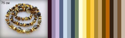 Бусы из натурального зелёного янтаря с включениями