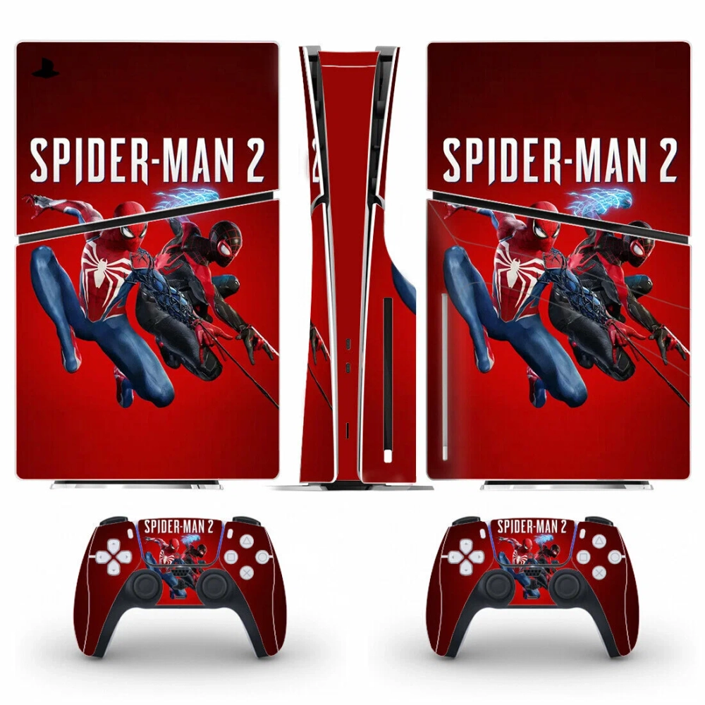 Наклейка для консоли PS5 SLIM EDITION Spider-Man 2 Защитная пленка на консоль и контроллеры Sony PlayStation 5 slim