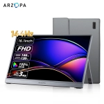 16.1" Портативный монитор ARZOPA Z1FC 144Hz FHD (1920х1080), серый с чехлом (Без БП)