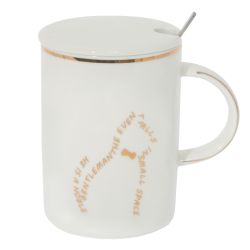 GAEM Кружка с крышкой и ложкой, 400 мл, L11,5 W8 H11,5 см, 4в.