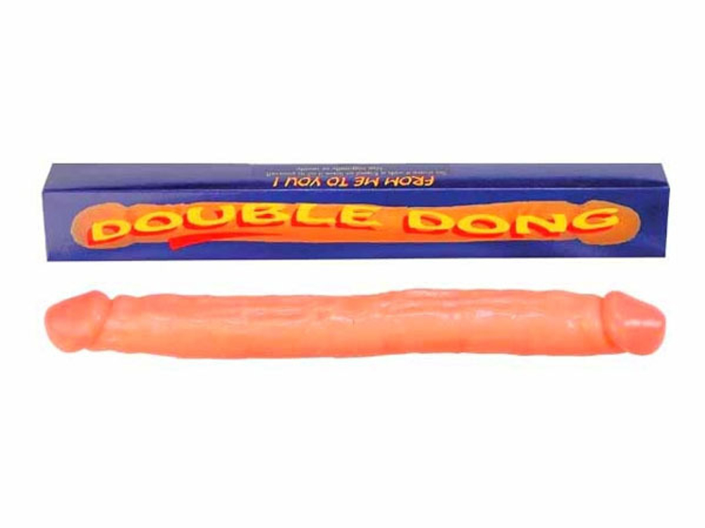 Двухголовый фаллоимитатор телесного оттенка