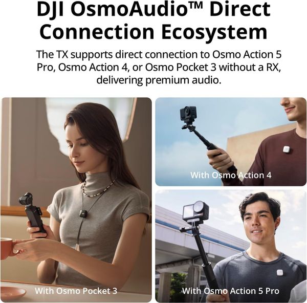 Беспроводной петличный микрофон DJI Mic Mini (1 TX + 1 RX), Черный | Black