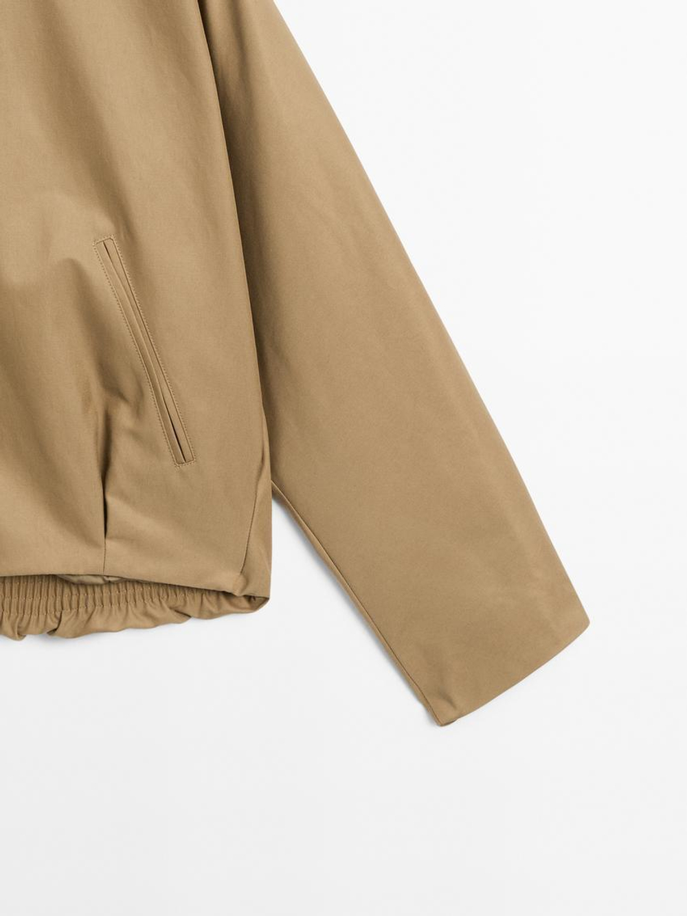 Massimo Dutti Куртка оверсайз из смесового хлопка, цвет верблюжьей шерсти