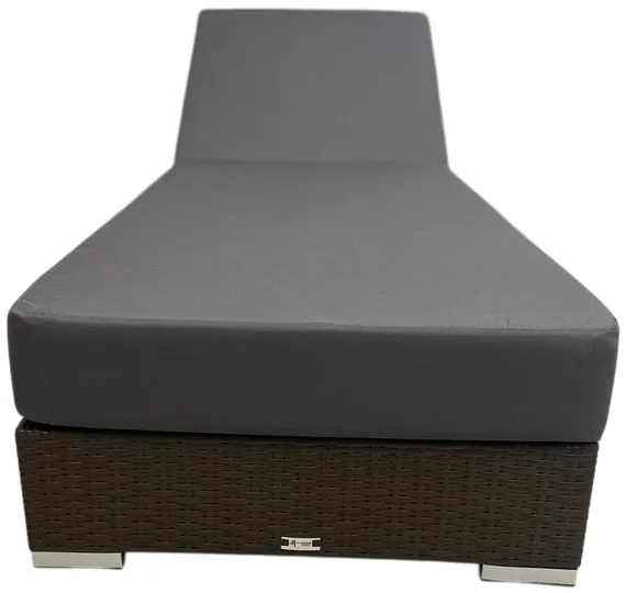 Шезлонг с матрасом Mantera, коричневый, серый
