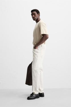 ZARA ФУТБОЛКА С ВЫШИТОЙ НАДПИСЬЮ, КАМЕННО-СЕРЫЙ