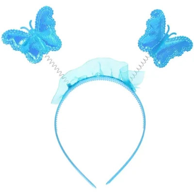 Карнавальный костюм «Зимняя фея» (юбка,крылья,волшебная палочка,ободок), Голубой