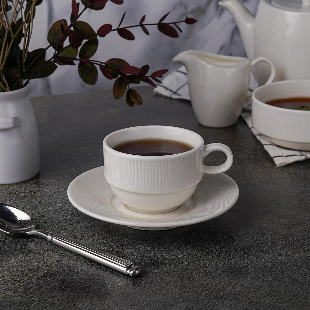 Кофейная пара 110мл, d7см, h5см, фарфор "NOBLE" серия "NEO SILK"