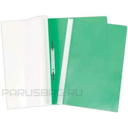 Скоросшиватель с прозрачным верхом А4, пластик 160мкм, МАМ зелёный
