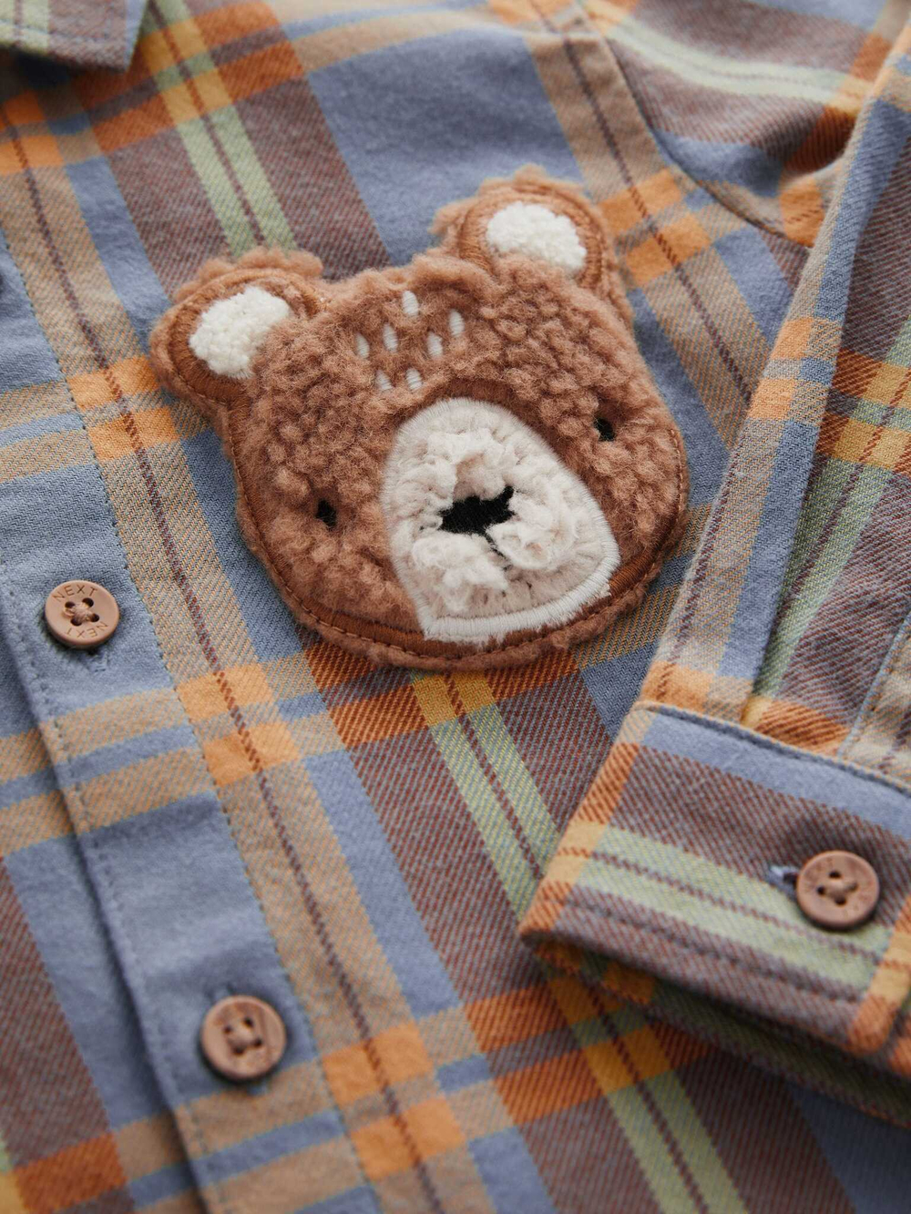 Рубашка для мальчика Next K83-239, Синий, Коричневый